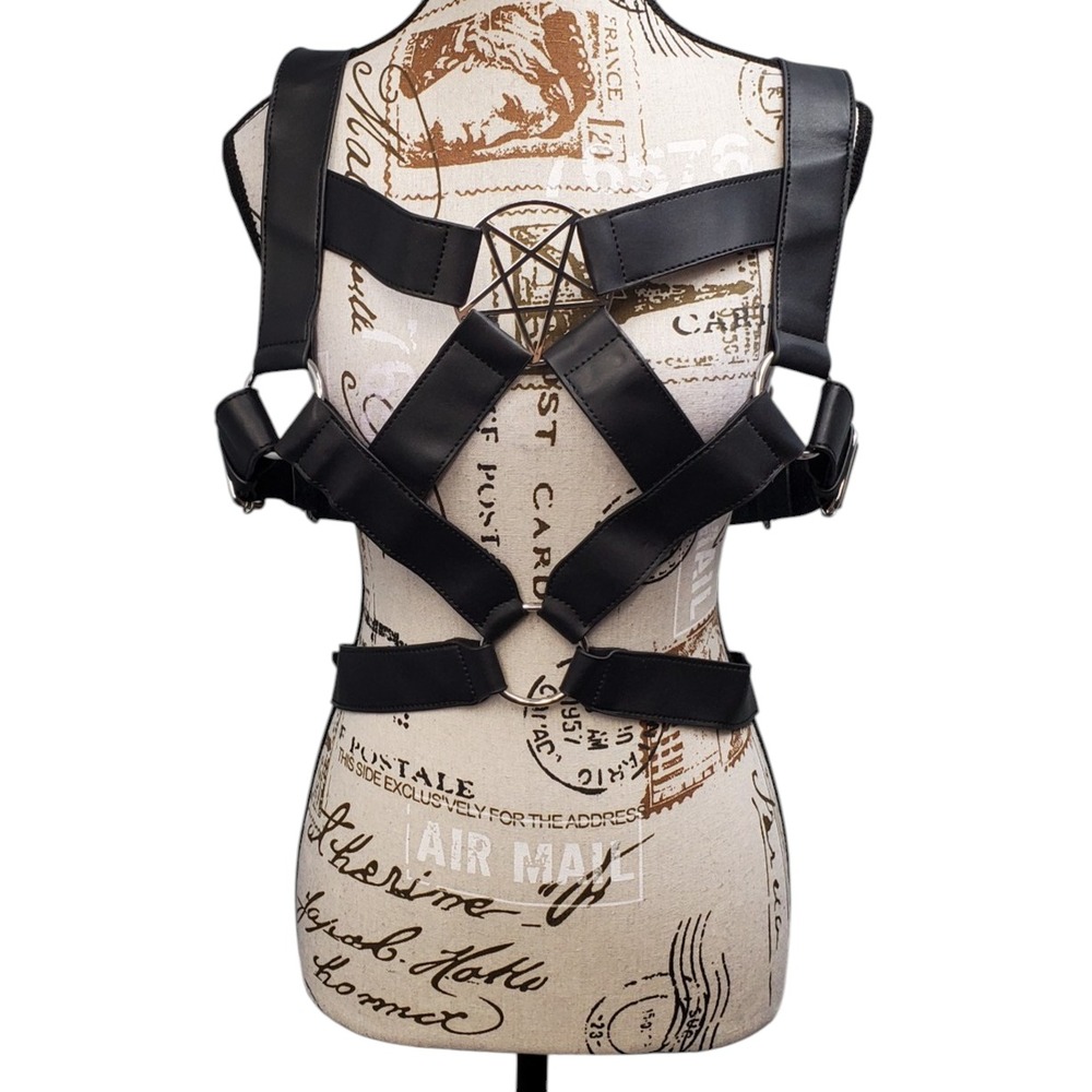Killstar Age of Darkness Chest Harness Belt Unisex O/S Black Leather KSRA003387